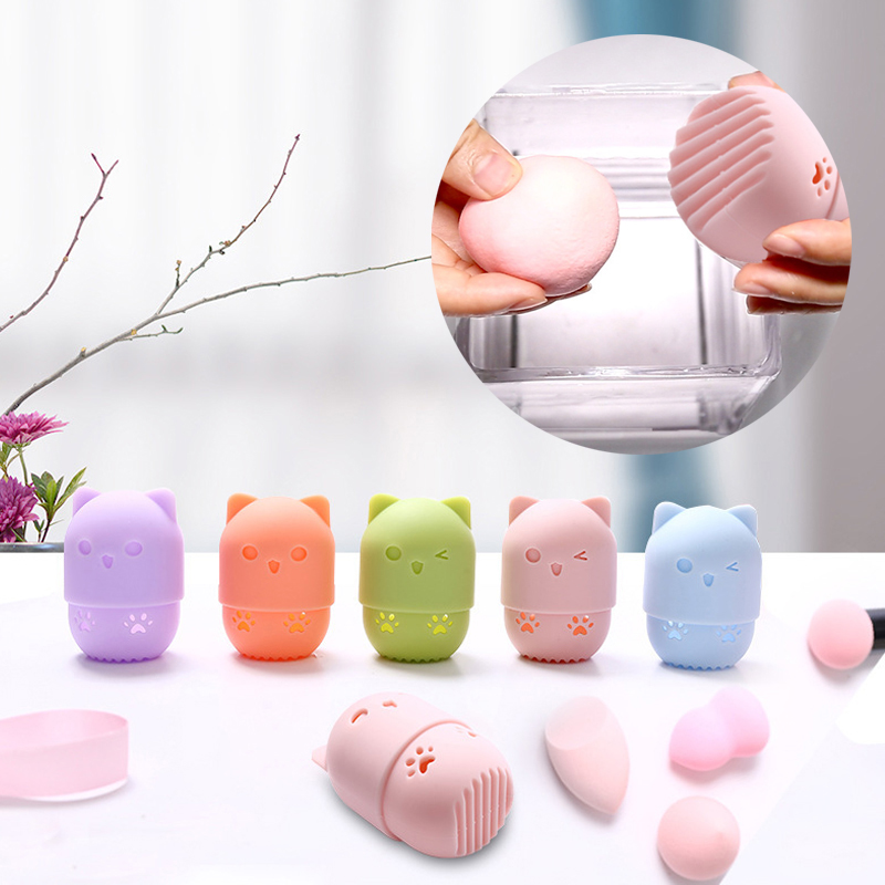 Beauty Bay Makeup - Yumuşak silikon kozmetik Blender sünger kutu