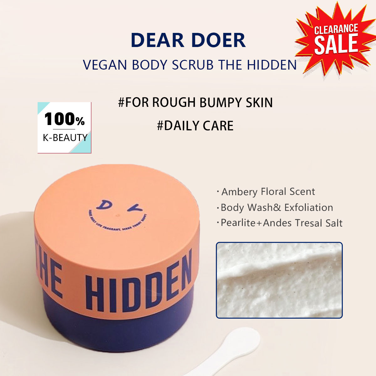 Beauty Makeup Korean - [İndirimli Satış] DearDoer Vegan Vücut Peelingi