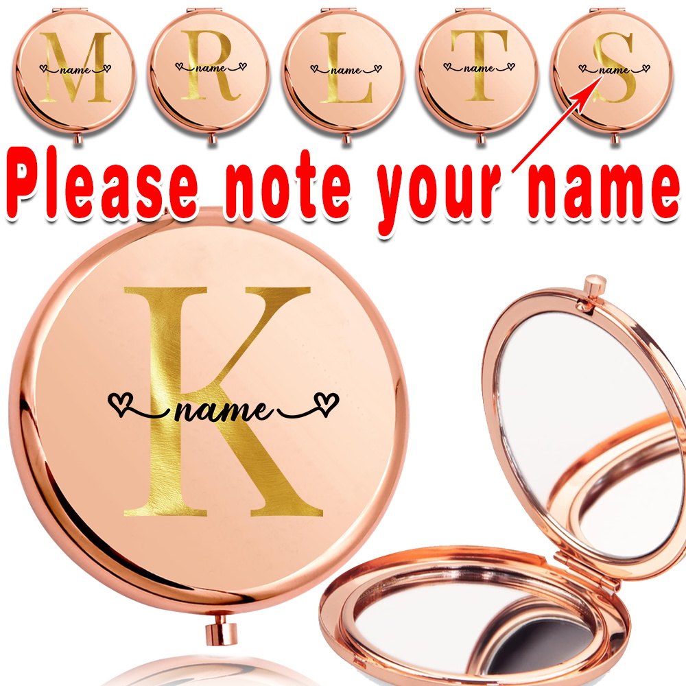Beauty Makeup Names - Özelleştirilmiş adı taşınabilir Metal makyaj aynası