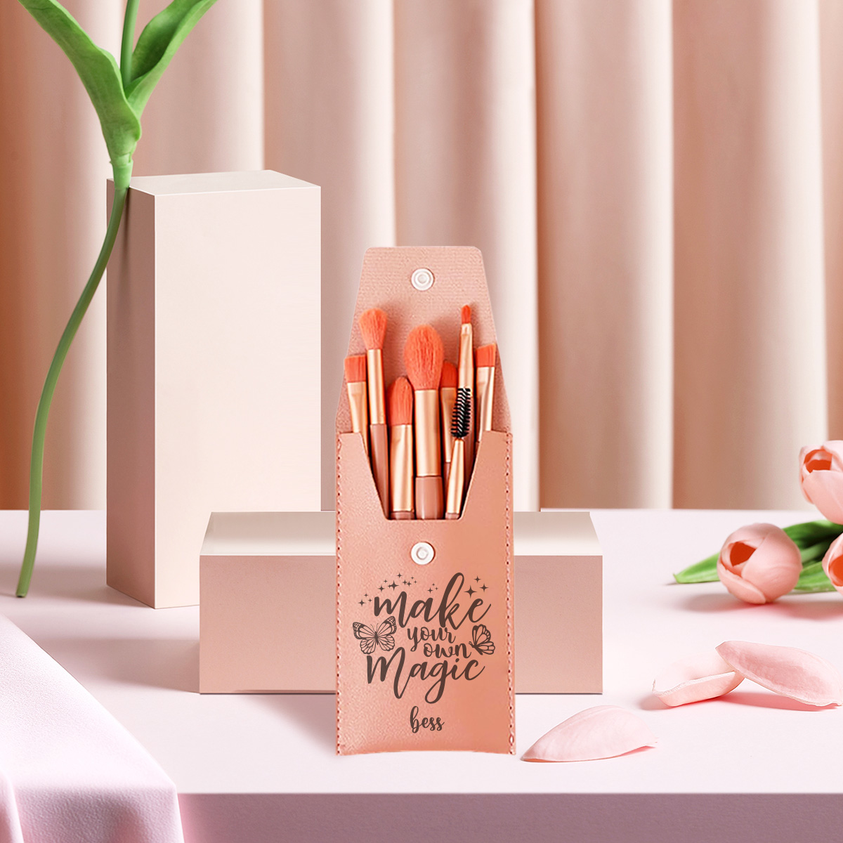 Beauty Makeup Names - 1 adet Özel İsimli Makyaj Fırçası,