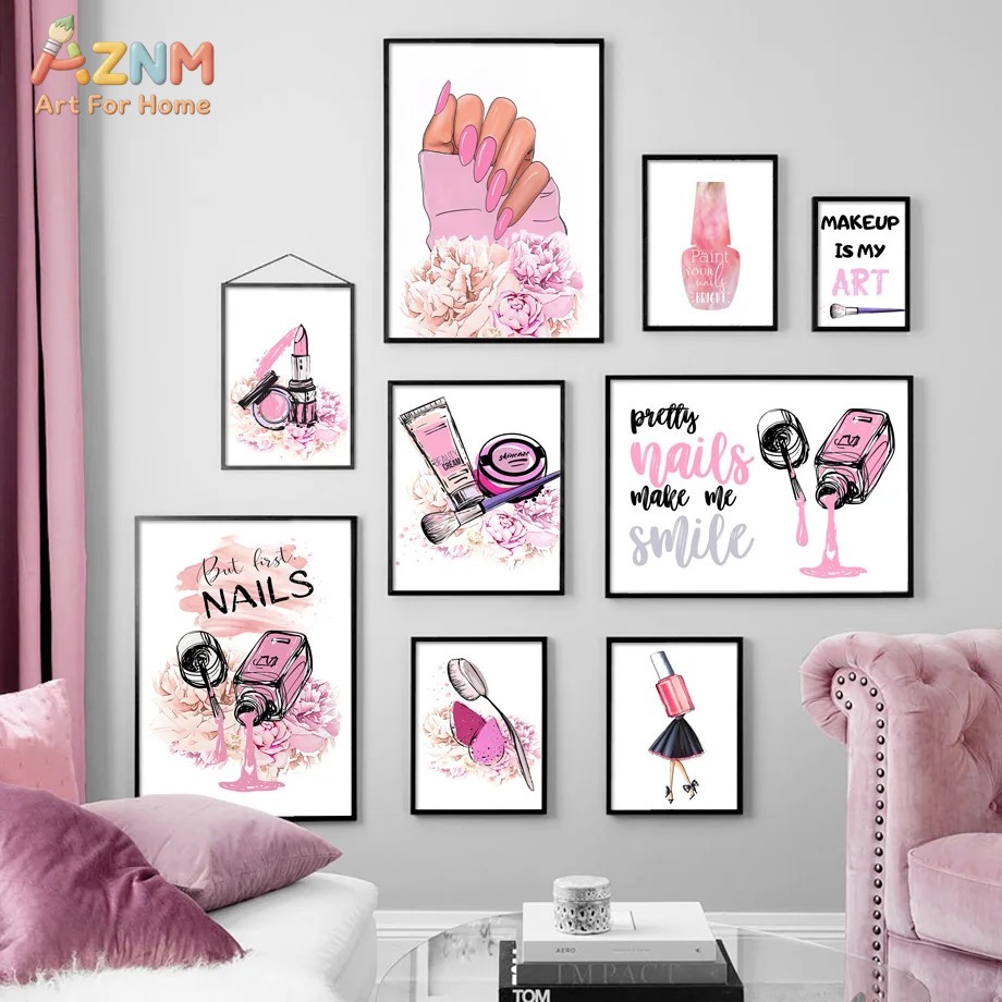AZNM Pembe Tırnak Makyajı Kanv - Makeup Is Beauty Quotes incelemesi ve fiyatı